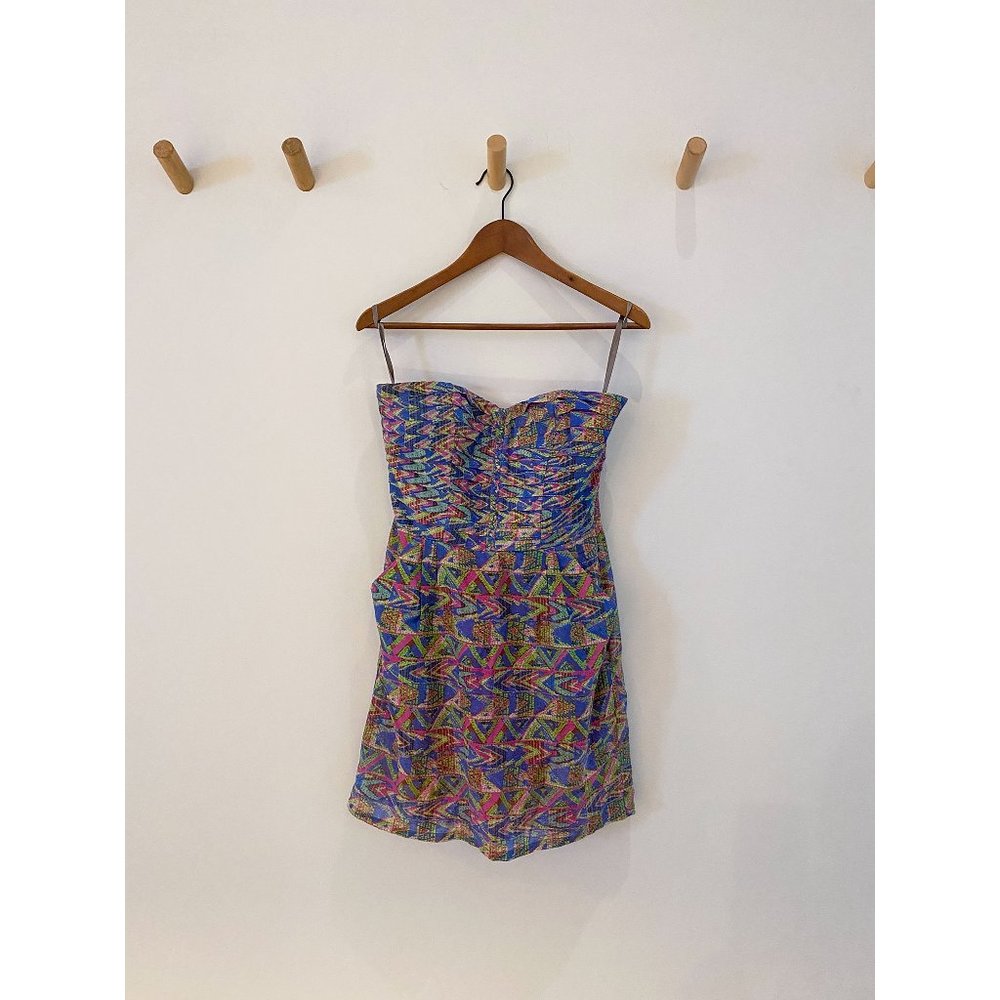 Strapless snake print dress
